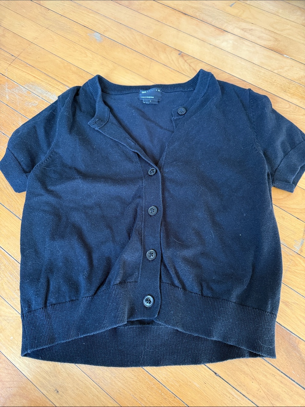 Short-Sleeve Black Cardigan Top - Kids
